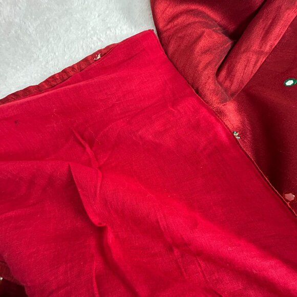 Vintage Satellite Mens Red Embellished Long Kurta Size 14 Long Sleeve Pockets - Picture 13 of 14